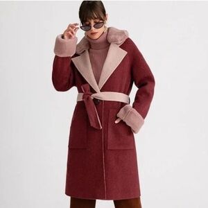Red/Pink Elsa Reversible Wool Coat